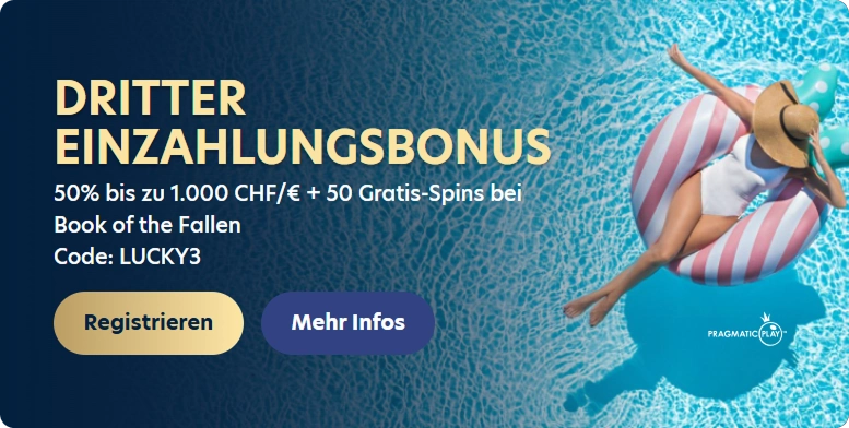 Willkommensbonus auf die dritte Einzahlung bei LuckyDreams