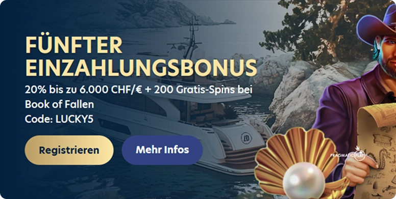 Willkommensbonus auf die fünfte Einzahlung bei LuckyDreams