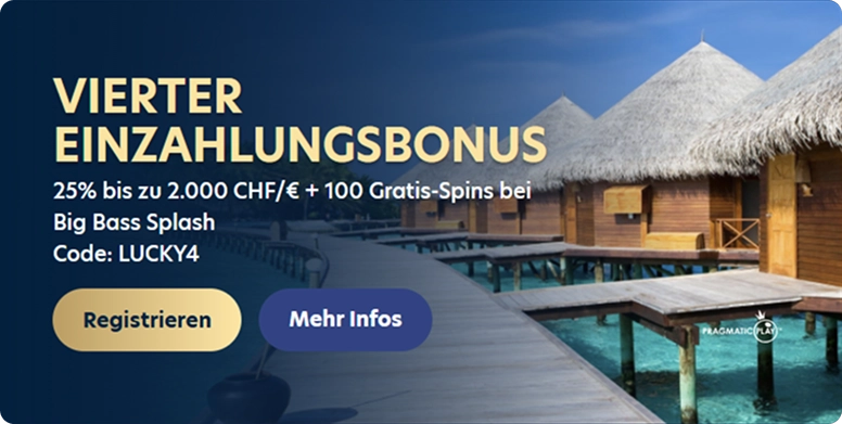 Willkommensbonus auf die vierte Einzahlung bei LuckyDreams