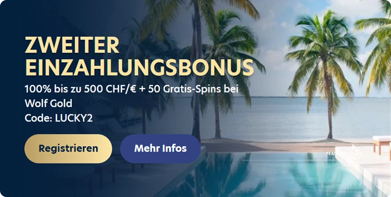 Willkommensbonus auf die zweite Einzahlung bei LuckyDreams